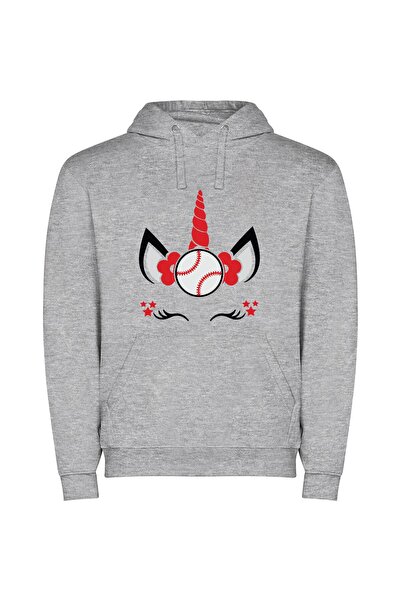 iLovePrints Enchanted Sports Team Mascot Φούτερ με κουκούλα σε χρώμα Γκρι
