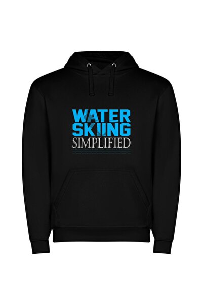 iLovePrints Aqua Thrills Φούτερ με κουκούλα σε χρώμα Μαύρο