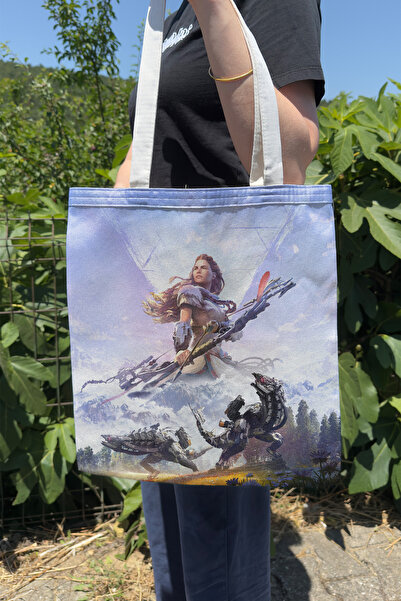 ZipZap Horizon Zero V1 Geantă de pânză cu imprimare pe două fețe pentru jocur...