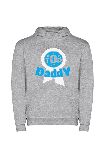 iLovePrints Daddy's Hottest Trend: Top Blue Badge Φούτερ με κουκούλα σε χρώμα...