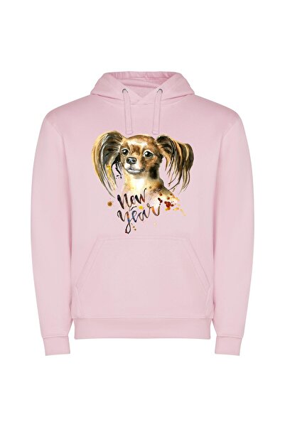 iLovePrints Dazzling Digital Doggie Delight Φούτερ με κουκούλα σε χρώμα Ροζ