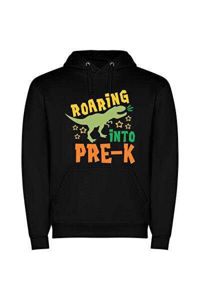 iLovePrints Rex-Inspired Pre-K Roar Φούτερ με κουκούλα σε χρώμα Μαύρο