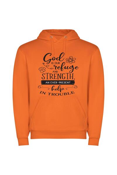 iLovePrints Divine Strength Refuge Φούτερ με κουκούλα σε χρώμα Πορτοκαλί