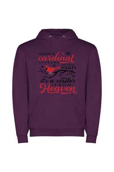 iLovePrints Heavenly Cardinal: Backyard Blessing Φούτερ με κουκούλα σε χρώμα Μωβ