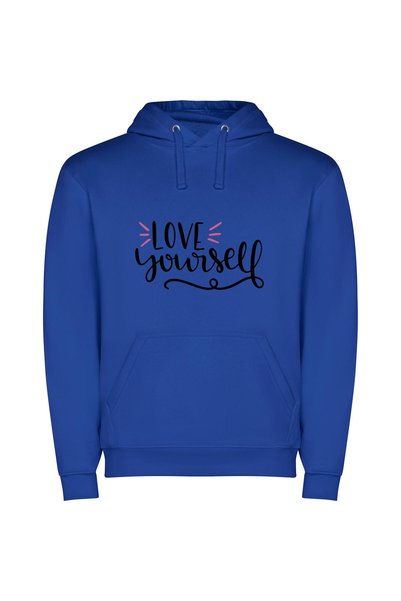 iLovePrints Ink Love: Fontera Filigree Φούτερ με κουκούλα σε χρώμα Μπλε