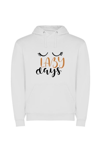iLovePrints Slumbering Whimsy Φούτερ με κουκούλα σε χρώμα Λευκό