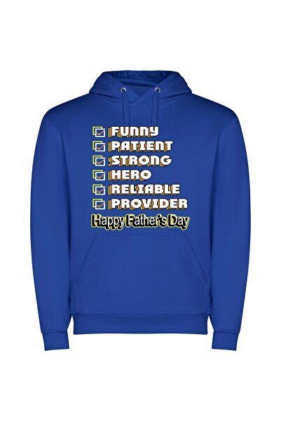 iLovePrints Proud Father's Day Hero Φούτερ με κουκούλα σε χρώμα Μπλε