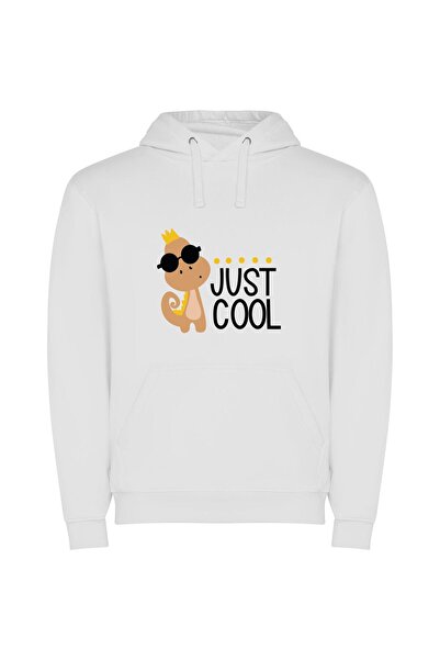 iLovePrints Cool Monkey Chicfest Φούτερ με κουκούλα σε χρώμα Λευκό