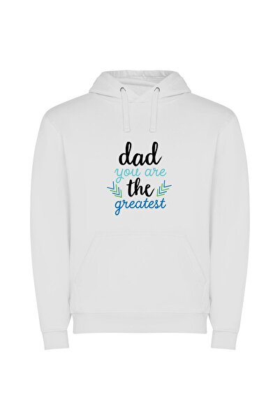 iLovePrints Daddy, My Gracious Hero Φούτερ με κουκούλα σε χρώμα Λευκό