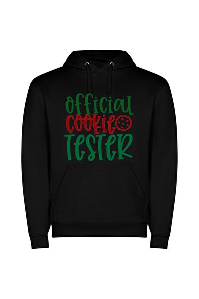 iLovePrints Merry Cookie Tester Extravaganza Φούτερ με κουκούλα σε χρώμα Μαύρο