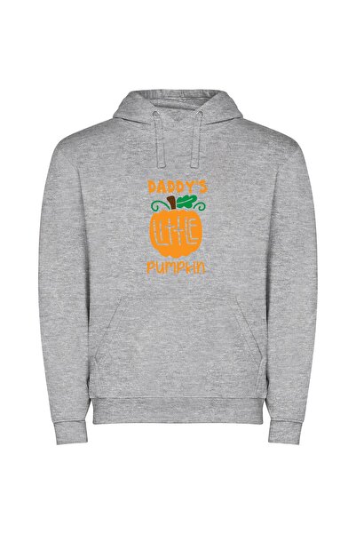iLovePrints Precious Pumpkin Portrait Φούτερ με κουκούλα σε χρώμα Γκρι