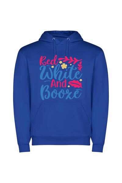 iLovePrints Colorful Booze Fusion Φούτερ με κουκούλα σε χρώμα Μπλε