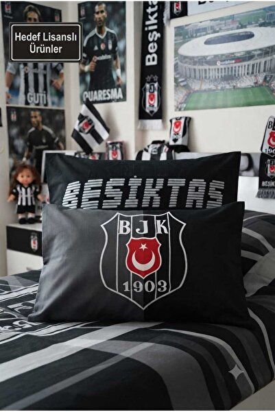 Taç Lisanslı Beşiktaş Taraftar Yastık Kılıfı 50x70 cm (Tekli)