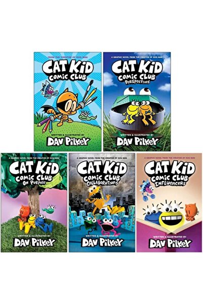 Scholastic Cat Kid Comic Club Collection 5 Books By Dav Pilkey (cat Kid Comic...