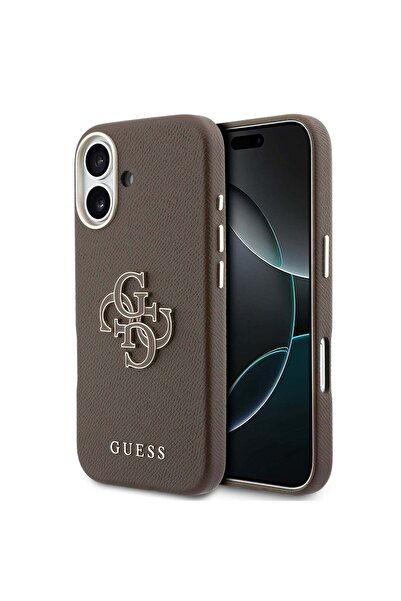 Guess Калъф, съвместим с iPhone 17, от изкуствена кожа, кафяв - кафяв