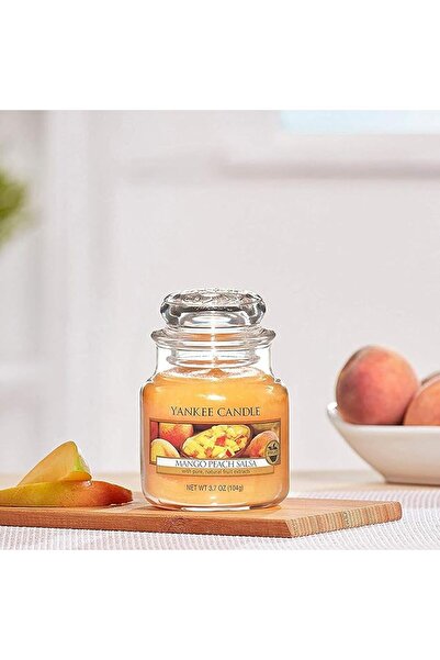 Yankee Candle شمعة معطرة |   شمعة كبيرة بنكهة المانجو والخوخ من سالسا |   وقت...