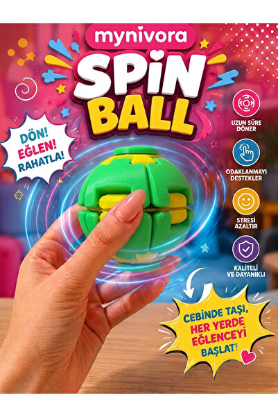 Mynivora Spin Ball Stres Topu Dönen Fidget Oyuncak El Parmak Egzersiz Topu Od...