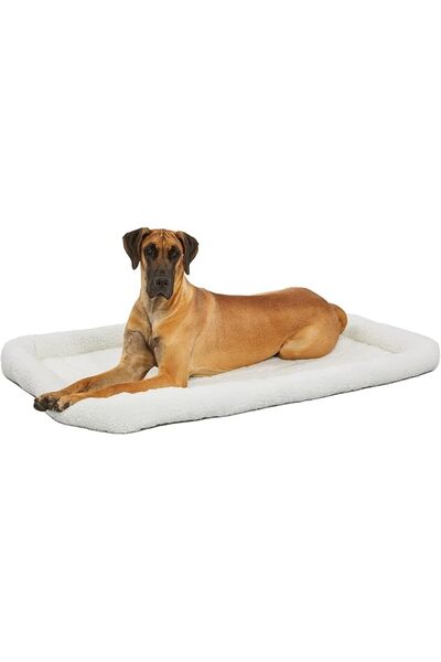 MidWest Homes for Pets Bolster Dog Bed 18L-Inch Gray Dog Bed or Cat Bed w/Com...