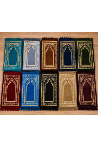 YAVUZ TRED HOME 10-Piece Velvet Children's Prayer Rug Set – Gift Prayer Rug w...