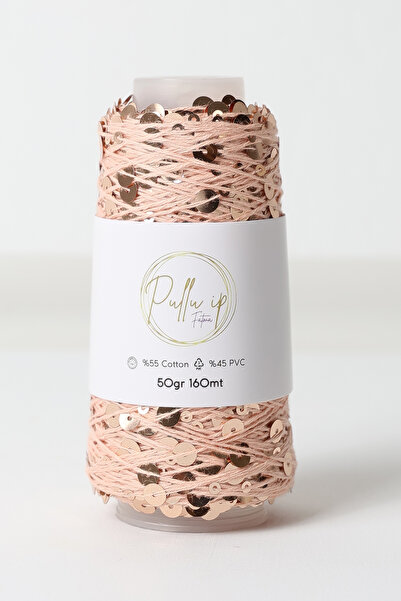 FATMA PULLU İP Sequin Yarn 160 Meters in 50 Gram Skeins Sequin Size: 3Mm+6Mm