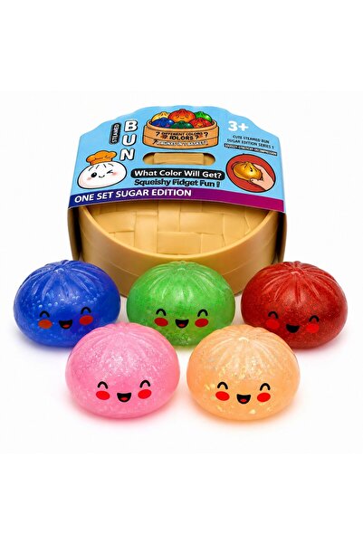 Leski Jucărie Squishy Antistres Gălușcă, Leski, Model Fată Zâmbitoare cu Scli...