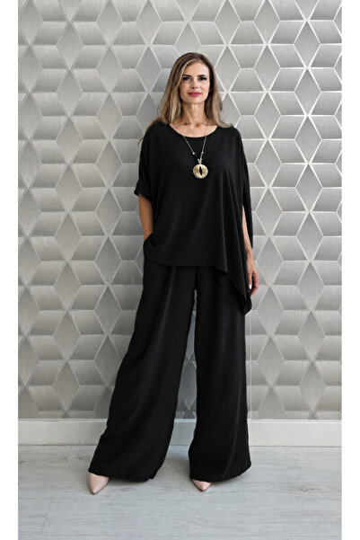 OnlyForYou Compleu Damă Elegant cu Pantaloni Largi – Set cu Colier Inclus, Ta...