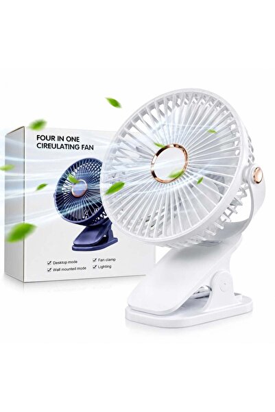 hey Portable Fan with Clip, 20x15 cm, USB, 360° Rotation, 3 Speed Levels, Des...