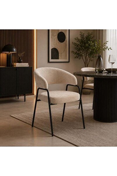 N.zone Modern Luxury Dining Chair with Curved Design and Comfortable Padded S...