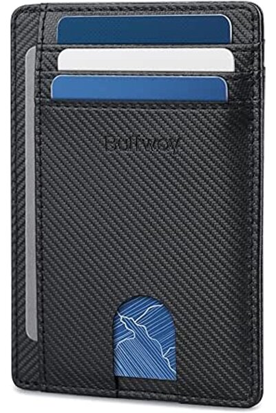 Buffway Mens RFID Blocking Slim Bifold Wallet Minimalist Leather Small Wallet...
