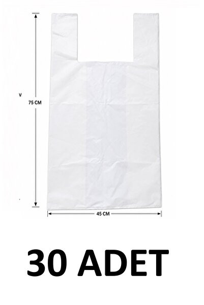 MTKardeşler 30 Pieces of 45X75 cm Thick Durable White Bags, Goods Transport B...
