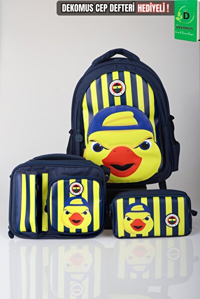 Fenerbahçe حقيبة مدرسية كبيرة الحجم مطبوعة ثلاثية الأبعاد من مجموعة Yellow Co...