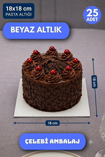 Çelebi Endüstriyel Mutfak KARE PASTA MENDİLİ 0 NO - 18X18 CM BEYAZ PASTA ALTLIĞI