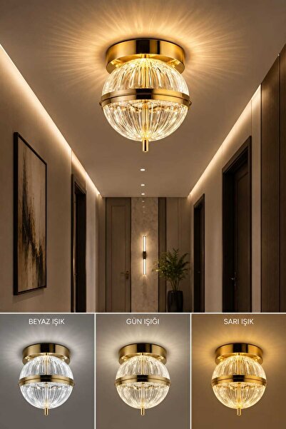 MAVERALİGHTİNG KÜRE AVİZE 3 RENK LED ISIKLI AVİZE KORİDOR ANTRE HOL AVİZE