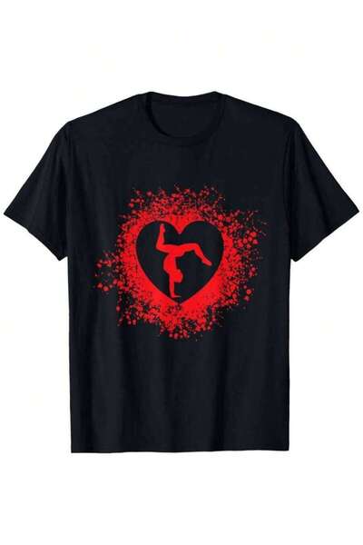 9JY Gymnastics Valentines Day Heart Gymnast T-Shirt, Suitable For Men And Wom...