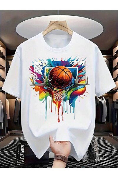 KYMC07 Men's Graphic T-Shirt-White Lightweight With Sport, Everyday Wear-Brea...