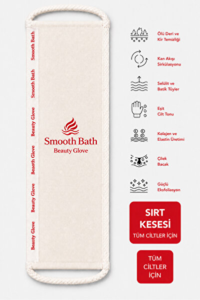 SMOOTH BATH Long Back Exfoliating Scrubber with Double Handles for Bath and H...