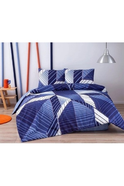 ARTUNHOME Ranforce Double Duvet Cover Set Silva Navy Blue