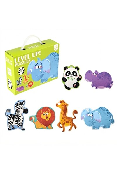 Louluna Set 5 puzzle-uri pentru copii LouLuna, jucărie educativă, Animale, 21...