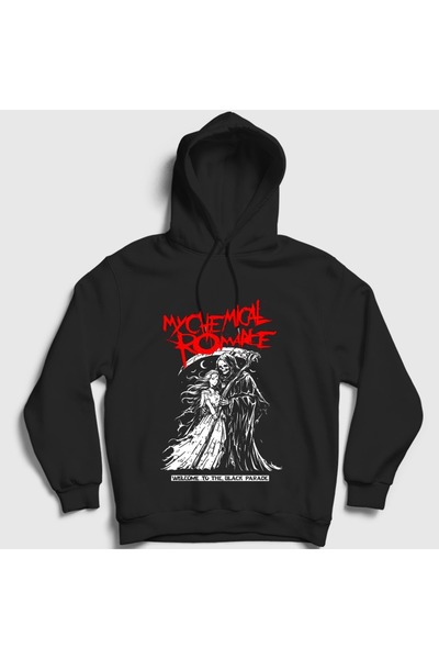 Presmono سويت شيرت بقلنسوة أسود اللون للجنسين من Black Parade V2 Rock My Chem...