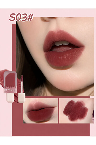 Kozmetik Hey.Yue 03 Matte Lipstick - Flawless Look in One Stroke, Velvety Mat...