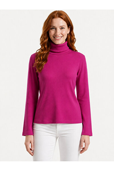 Neden Tekstil Pulover tricotat cu mânecă lungă, slim fit, fucsia, pentru femei