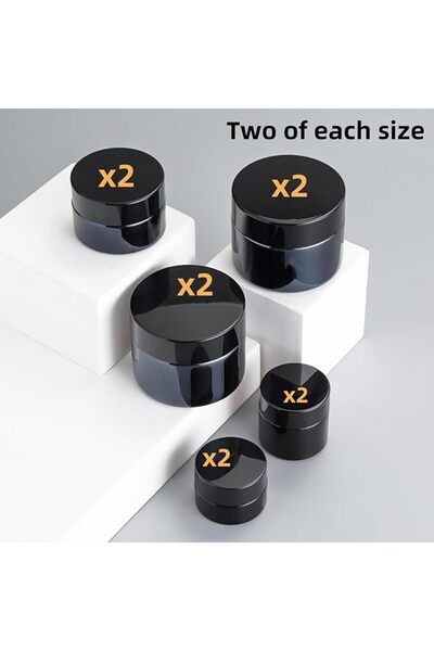 NOVOLAN Amber Glass Cosmetics Bottle Set, 10-pack Travel-Friendly Containers ...