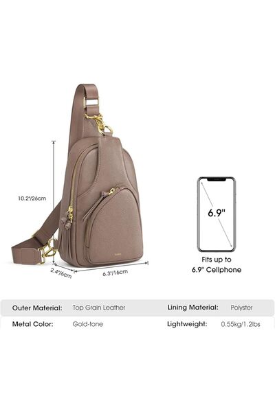 Kattee حقيبة كتف نسائية، حقيبة خصر جلدية، حقيبة صدر صغيرة مع خاصية حجب RFID