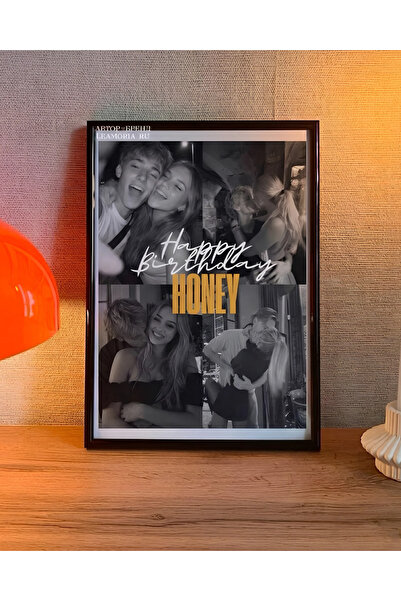 Happy Birthday HONEY Kişiye Özel Doğum Günü Çerçevesi - Çift hediyesi - Kişiye Özel Çerçeve - Couple Pinterest Çerçeve