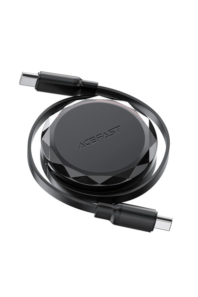 Acefast Cablu USB-C la USB-C 60W spiralabil pentru încărcarea tabletelor și t...