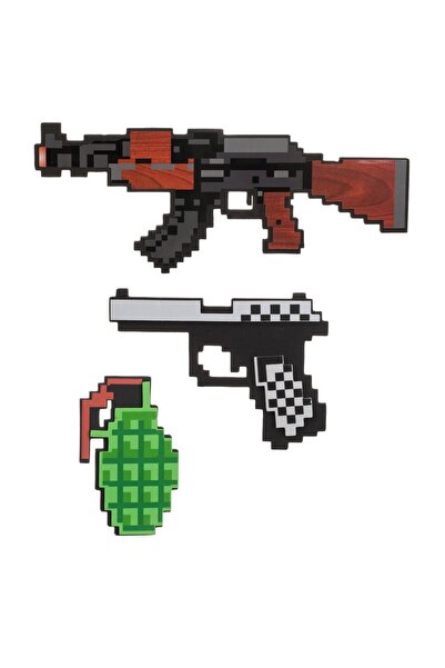 OEM Set de joacă Minecraft din spumă, cu 3 piese, pentru băieți (Pușcă AK-47,...