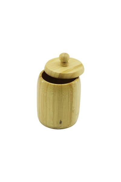 Tivoa No-8 wood - bamboo sugar bowl with lid diameter: 7.5cm depth: 8.5cm