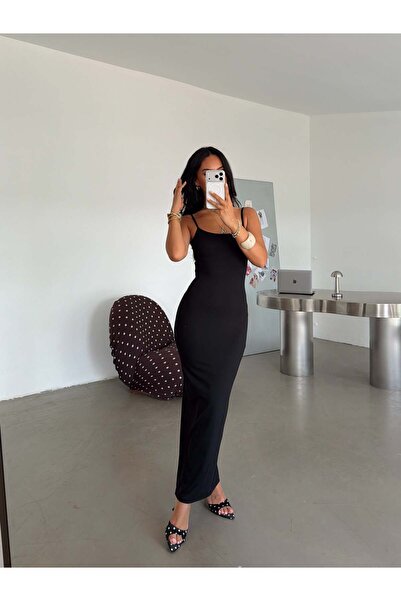 myd Basic Dress with Rope Straps - Black