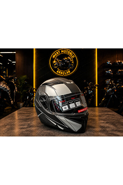 JEKAİ JK 902 E GREY ÇENE AÇILIR MOTOSİKLET KASKI