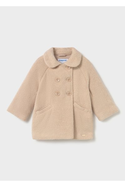 MAYORAL Baby Collar Boucle Double Breasted Button Detailed Baby Girl Jacket C...
